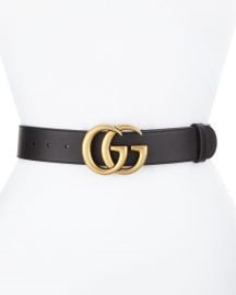 Gucci Leather Belt with GG Buckle at Neiman Marcus